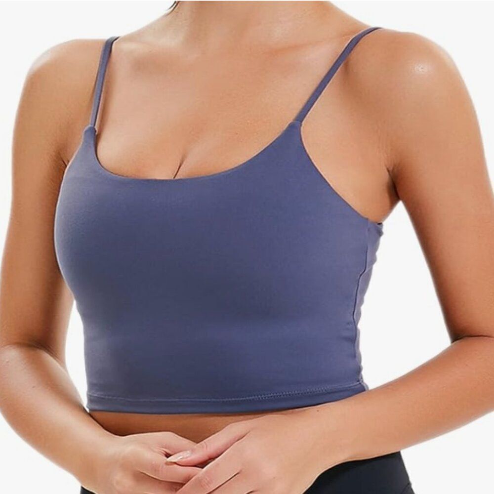 NWT Women Padded Sports Bra Cropped Yoga Tank Top Size Large